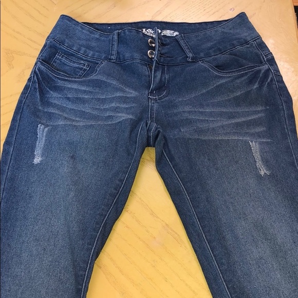 Denim - Medium wash high rise jeans